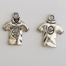 Camisola de futebol prateada Charm Bola de desporto