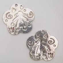 Pendente flor em metal N°006 Prata