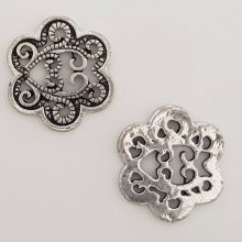 Pendente flor em metal N°015 Prata
