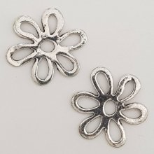Pendente flor em metal N°017 Prata
