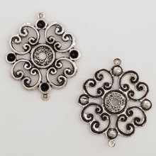 Pendente flor em metal N°019 Prata