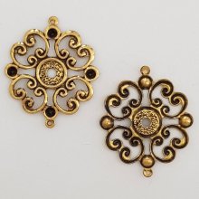 Pendente flor em metal N°019 dourado