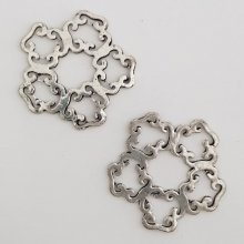 Pendente flor em metal N°022 Prata