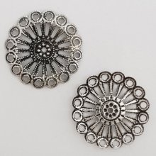 Pendente flor em metal N°026 Prata