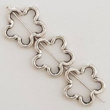 Pendente flor em metal N°031 Prata