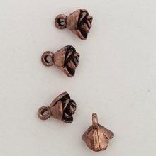 Pendente de flor em metal N°036 Cobre