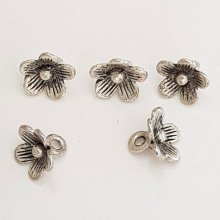 Pendente flor em metal N°038 Prata