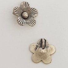 Pendente flor em metal N°041 Prata