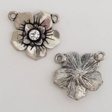 Pendente flor em metal N°061 Prata