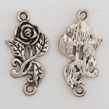 Pendente flor em metal N°071 Prata