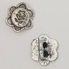 Pendente flor em metal N°084 Prata