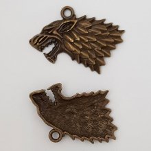 Pendente cabeça de lobo N°01 Bronze 