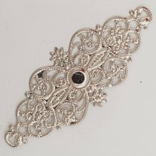 Pendente flor em metal N°098 Gravação em prata