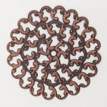 Pendente flor em metal N°102 Gravação em cobre