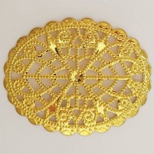Pendente Flor em Metal N°103 Gravação a ouro