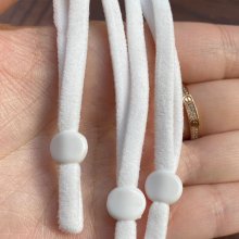 20 faixas de cordão elástico branco com fivela ajustável para máscara.