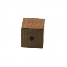 10 Contas de madeira cubo / quadrado 10 mm castanho escuro