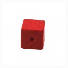 10 Contas de madeira cubo / quadrado 10 mm vermelho