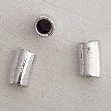 Conta tubular prateada N°01