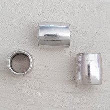 Conta tubular prateada N°03