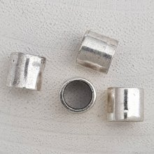 Conta tubular prateada N°04