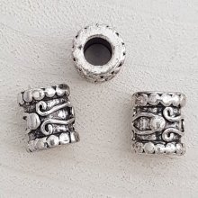 Conta tubular prateada N°05