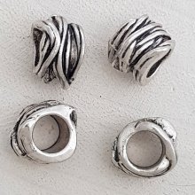 Conta tubular prateada N°06