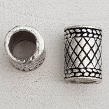 Conta tubular prateada N°07