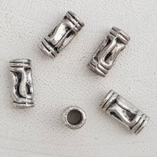 Conta tubular prateada N°09