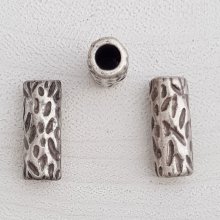 Conta tubular prateada N°11