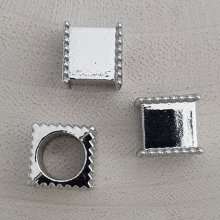 Conta tubular prateada N°13