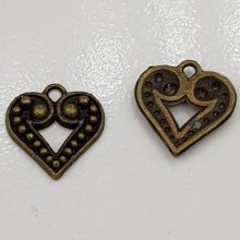 Amuletos em forma de coração N°12 Bronze