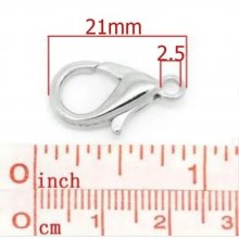 1 Fecho de mosquetão 21 x 12 mm Prata V