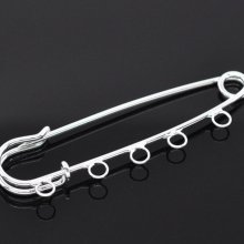 Conjunto de 20 alfinetes de enfermeira prateados 5 anéis 70x20mm N°004