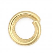 10 Anéis de junção abertos 03 mm Aço inoxidável banhado a ouro n.º 02