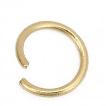 2 Anéis de junção abertos 05 mm Aço inoxidável banhado a ouro