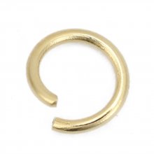 2 Anéis de junção abertos 05 mm Aço inoxidável banhado a ouro N°02