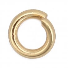 2 Anéis de junção abertos 04 mm Aço inoxidável banhado a ouro N.º 03