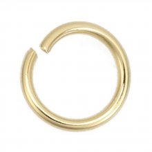 2 Anéis de junção abertos 06 mm Aço inoxidável banhado a ouro