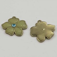 Flor Metal Esmalte 25 mm Verde Claro
