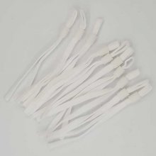 10 fitas de cordão elástico branco com fivela ajustável para fixação da máscara. N°02.