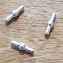 Fecho de cordão de PVC oco de 5 mm prateado