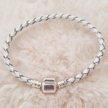 Pulseira de clipe europeu Plain 01 DE 15 A 23 CM Branco