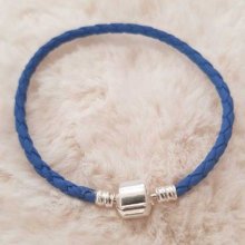 Pulseira de clipe europeia Plain 01 DE 15 A 23 CM Azul
