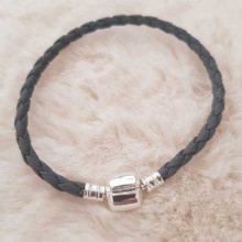 Pulseira de clipe europeu Plain 01 DE 15 A 23 CM Cinzento