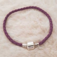 Pulseira europeia de clipe entrançado Plain 01 DE 15 A 23 CM Roxo