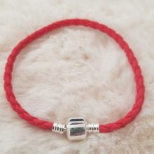 Pulseira de clipe europeu Plain 01 DE 15 A 23 CM Vermelho