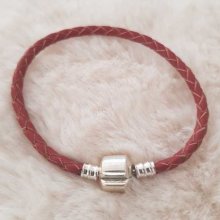 Pulseira europeia de clipe entrançado simples 02 DE 15 A 23 CM Café