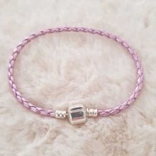 Pulseira europeia de clipe entrançado simples 02 DE 15 A 23 CM roxo prateado
