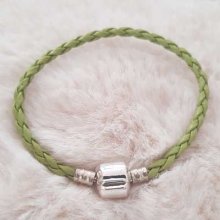 Pulseira europeia de clipe entrançado simples 02 DE 15 A 23 CM Verde